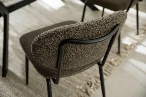 Stuhl Bouc - Bouclé, Graubraun