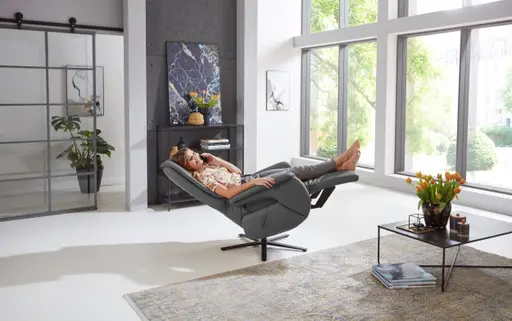 Fernsehsessel EM Pirna HV - Relaxfunktion, Leder, Anthrazit