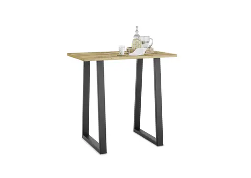 Bartresentisch - LB ca. 120x70 cm, Plankeneiche, Schwarz