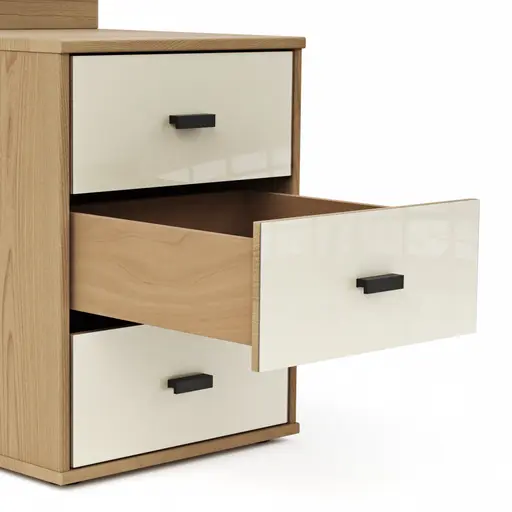 Nachtkommode Lenoso - Glas Champagner