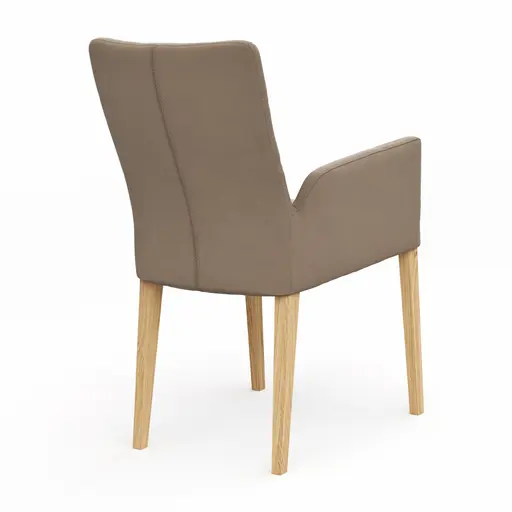 Armlehnstuhl Tuma - Leder, Kitt