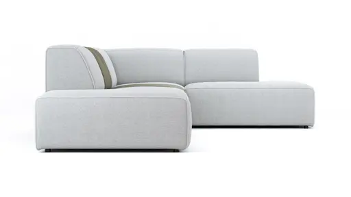 Ecksofa Elementos - Abschlusselement mit 1-Sitzer und Ecke rechts, Stoff, Hellgrau