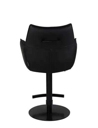 Barhocker MELE - drehbar, höhenverstellbar, Leder, Schwarz