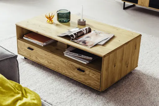 Couchtisch -  LBH ca. 115x44x65 cm, Wildeiche teilmassiv