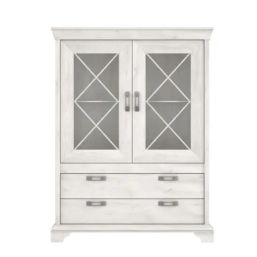 Vitrine FIRENZ - mit Beleuchtung, Pinie Dekor