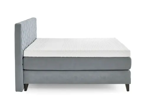 Boxspringbett - Liegefläche ca. 180x200 cm, Stoff, Graublau