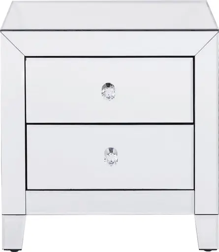 Kommode- Weiß, Lackiert, Glas, Verspiegelt