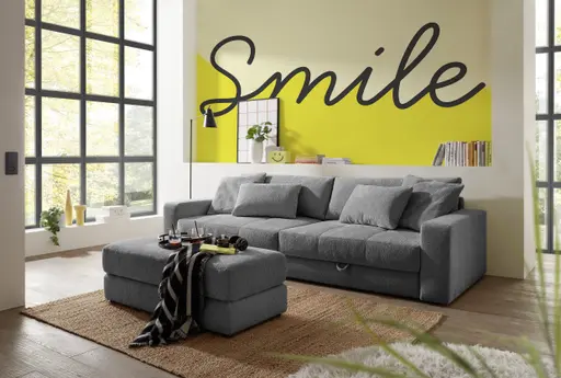 Hocker JOVIN - Stoff, Grau 