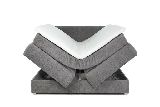 Boxspringbett JILLIAN MIX- Liegefläche ca. 180x200 cm, Stoff Mittelgrau