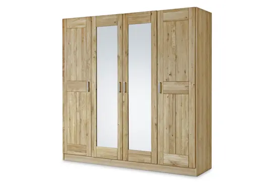 Drehtürenschrank- B ca. 202 cm, Eiche, Massiv, Geölt