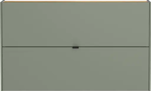 Schuhschrank GIANNA - B ca. 140 cm, Taupegrün, Navarra Eiche Nachbildung