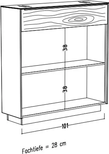 Schuhschrank - mit Beleuchtung, B ca. 107 cm, Kaschmir, Eiche massiv