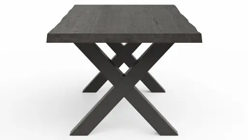 Esstisch Clifton - LB ca. 200x100 cm, Zerreiche massiv, Smoke