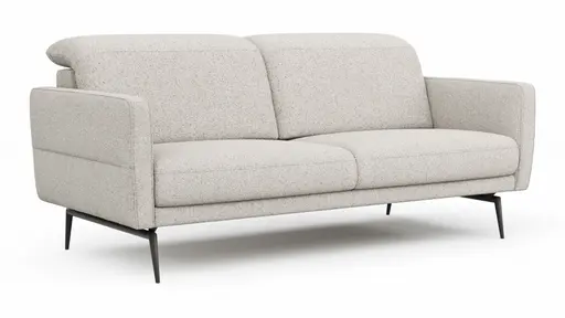 Sofa Estrela 2.0 - 2,5-Sitzer inkl. Kopfteil/Armteil verstellbar und Sitzvorzug motorisch, Stoff, Creme