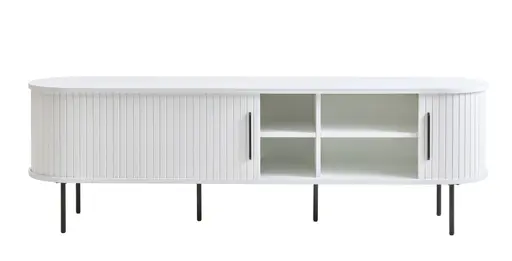 TV-Lowboard - B ca. 180 cm, Eiche Furnier, Weiß