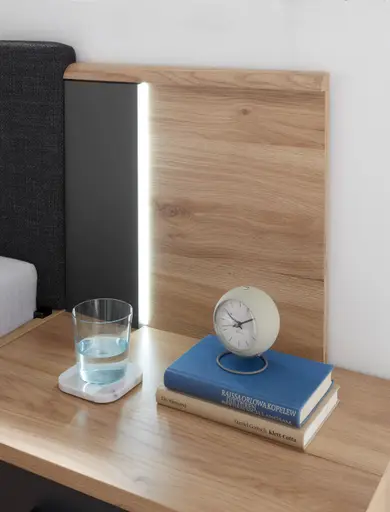 Bettanlage- Liegefläche ca. 180x200 cm, Eiche Dekor, Graphit