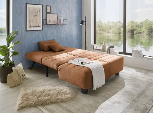 Faltsofa Easy - 2-Sitzer ohne Armlehne, ca. 140 cm inkl. Schlaffunktion, Stoff, Rot