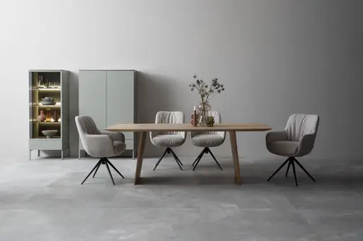 Armlehnstuhl Mis Legere - Boucle, Grau, Stativ, Anthrazit