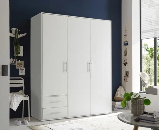 Drehtürenschrank- B ca. 155 cm, Weiß