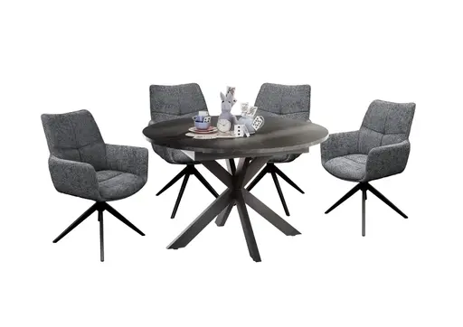 Armlehnstuhl MILENA - drehbar, Stoff, Anthrazit