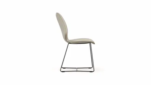 Stuhl Penthouse - Leder, Graubraun, Kufen, Anthrazit