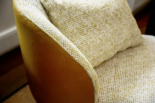 Sessel Cuneo - drehbar, Stoff, Senfgelb, Leder, Senfgelb