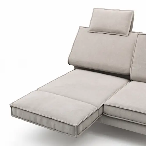 Sofa My - 2,5-Sitzer mit Rückenlehne/Armlehne verstellbar und Drehsitze inkl. Kopfstütze, Stoff, Hellgrau