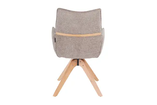 Armlehnstuhl MAROU - drehbar, Stoff, Braun