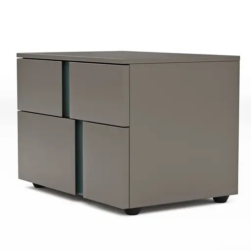 Nachttisch Loretto - Lack matt, Steingrau