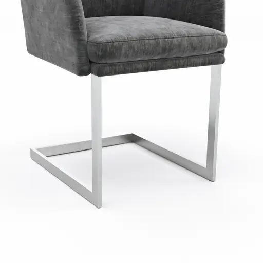 Freischwinger Valloni, Armlehne, Stoff, Dunkelgrau