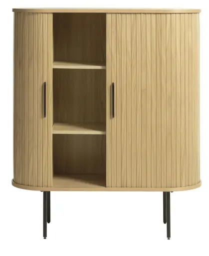 Highboard - B ca. 100 cm, Eiche Furnier, Natur