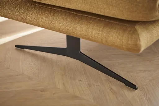 Ecksofa Lucero - 2-Sitzer mit Longchair rechts inkl. Rückenlehne verstellbar, Stoff, Senfgelb