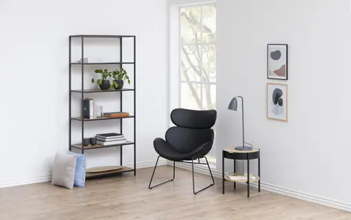 Bücherregal - Wildeiche Nachbildung, Schwarz 