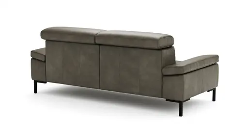 Sofa Hudson - 3-Sitzer, inkl. Kopfteil verstellbar, Leder, Braungrün