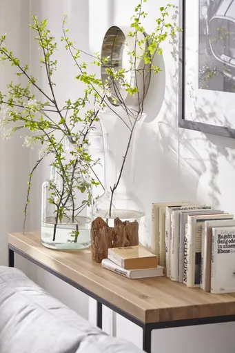 Beistelltisch Farmingdale - LBH ca. 130x40x80 cm, Eiche massiv, natur geölt