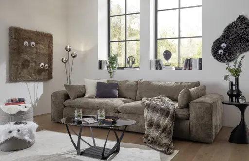 Sofa - 3-Sitzer, Stoff, Sand