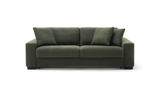 Sofa Nuoro - 3-Sitzer inkl. Schlaffunktion, Stoff, Olivgrün