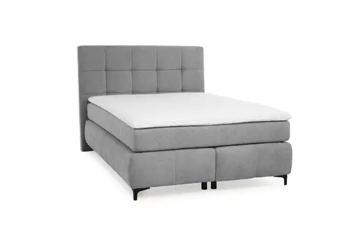 Boxspringbett- Ligefläche ca. 140x200 cm, Stoff, Hellgrau