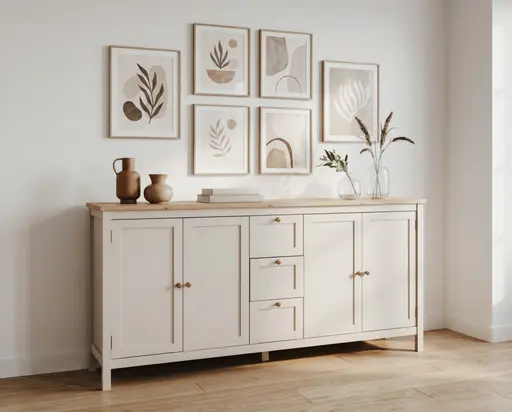 Sideboard- B ca. 180 cm, Champagner, Eiche Dekor