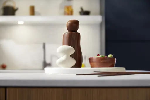 Inselküche 51.230 CO 1V2 525, Rillenoptik Eiche dunkel