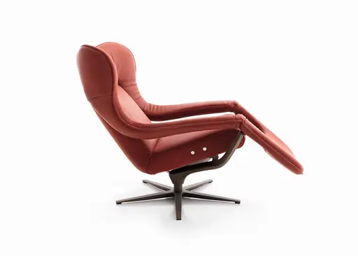 Sessel - Relaxfunktion motorisch, Leder Rot