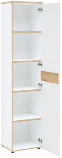 Büroschrank - B ca. 45 cm, Weiß, Artisan Eiche Nachbildung
