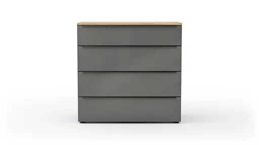 Kommode Colorado - BHT ca. 90x87x43 cm, Dunkelgrau, Griffe schwarz