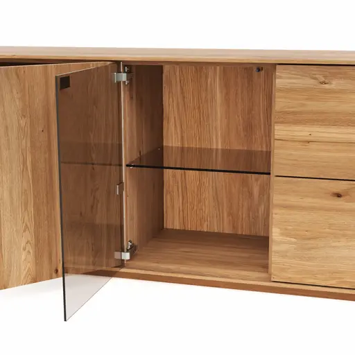 Mediaboard Saratoga - Wildeiche massiv, natur geölt