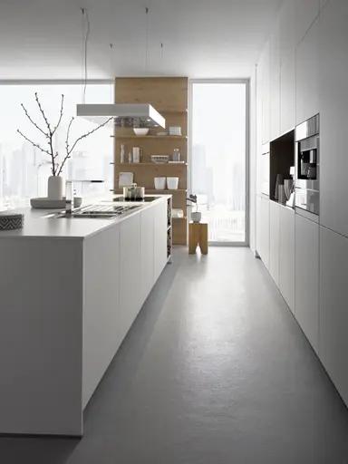 Inselküche 53.190 CO 13 519, Kristallweiß matt Antifingerprint