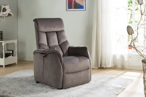 TV-Sessel - Aufstehhilfe, Relaxfunktion, Kopfteilverstellung, Stoff, Grau