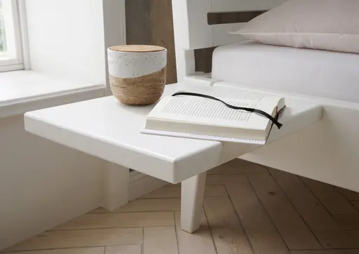 Nachttisch 1660 - Kiefer massiv, Weiß