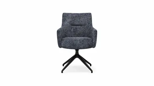 Armlehnstuhl Calgary - drehbar, Stoff, Dunkelblau