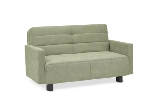Faltsofa Easy - 2-Sitzer, ca. 140 cm inkl. Schlaffunktion/Topper/Armteil verstellbar, Stoff, Grün