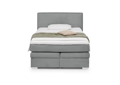 Boxspringbett- Liegefläche ca. 140x200 cm, Stoff, Grau